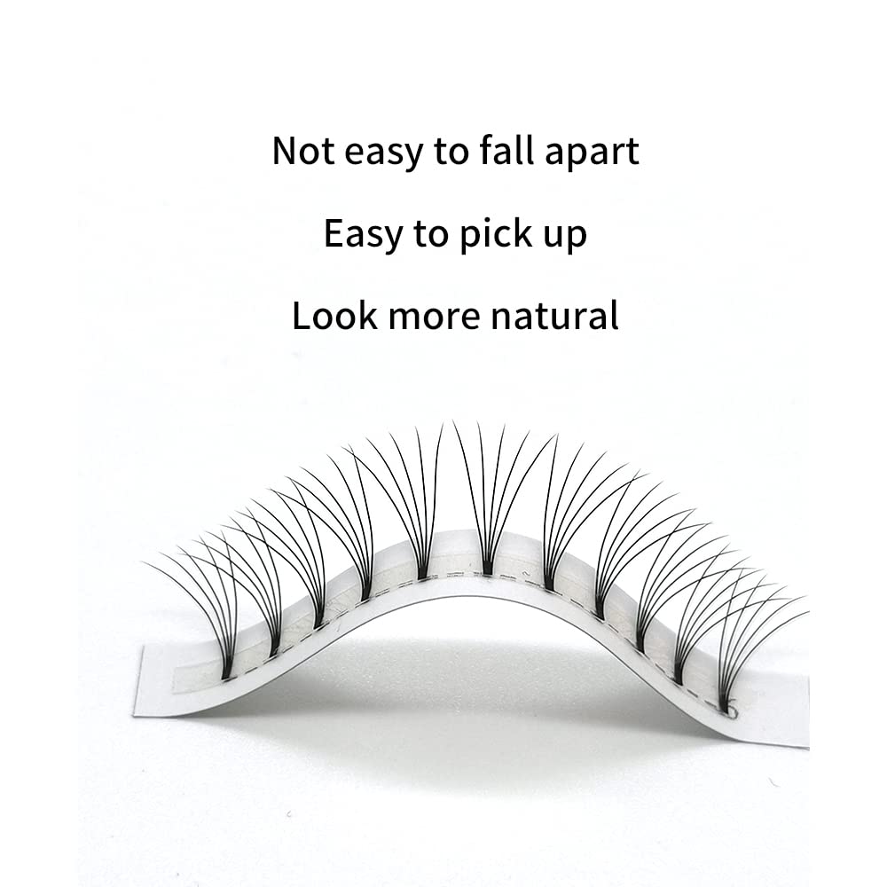 JINYANHUA Premade Eyelash Fans Extension 8-15mm Length 4d/5d/6d/7d/8d 0.07mm Short Stem Handmade Fans Premade Professional Eyelash Extensions Faux Mink (13mm, 5D-0.07-D)