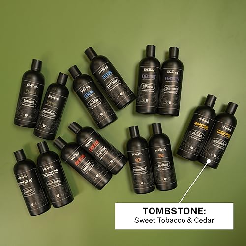 Live Bearded All-Natural Conditioner for Men - Promotes Hair Growth - Thinning and Hairloss - Deep Conditioning, Moisturizing | Tombstone Scent - Sweet Tobacco, Cedar