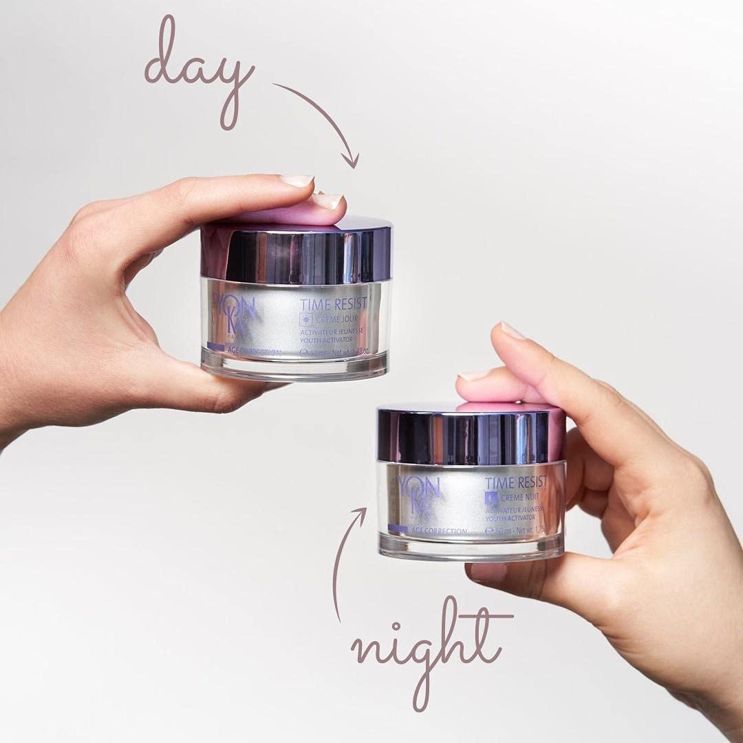 Yon-Ka Time Resist Jour (50ml) Anti-Aging Day Cream with Youth Activating Complex and Hyaluronic Acid, Firming Anti-Wrinkle Moisturizer for Face and Neck, Paraben-Free