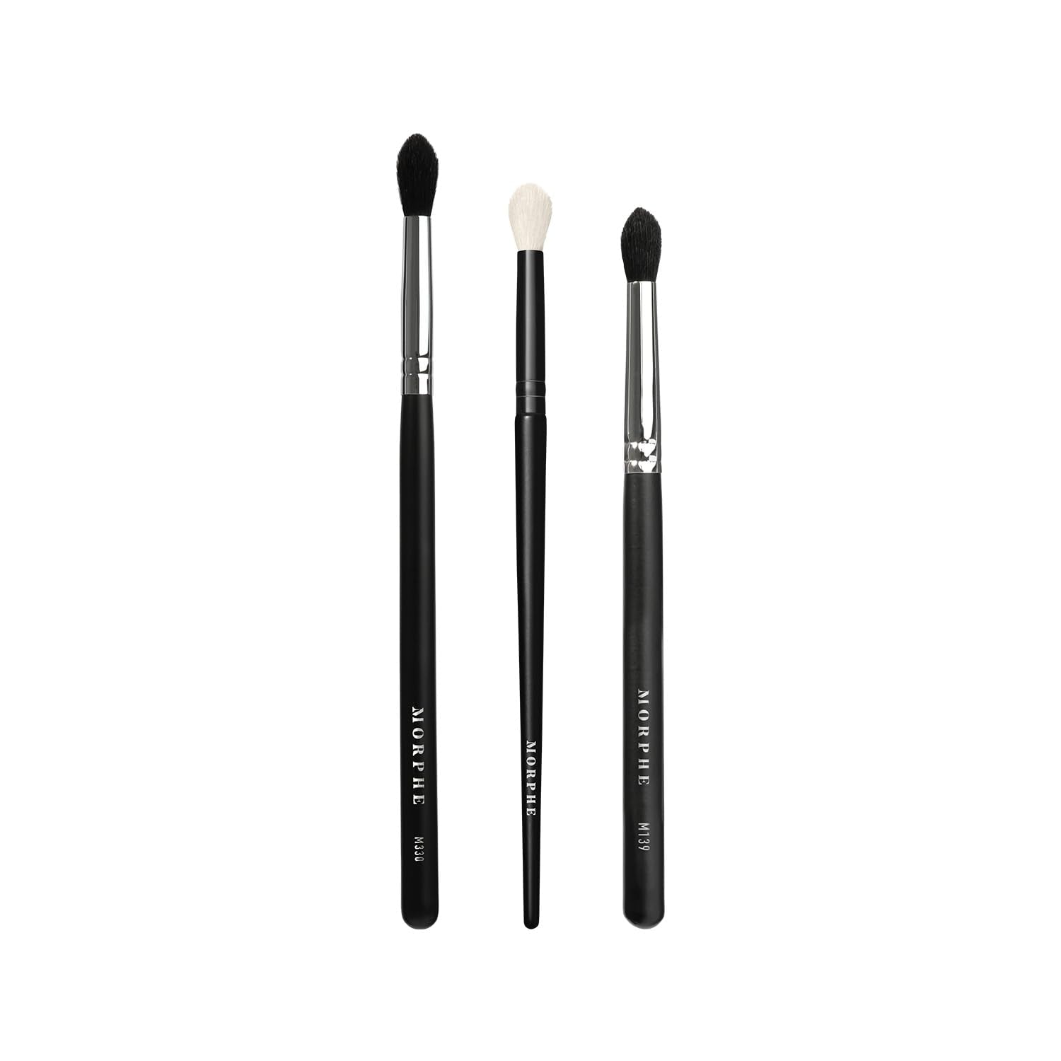 Morphe Crease Blending Eyeshadow Brush Trio - Eyeshadow Brush Set for Blending, Precision and Definition - Includes M330, M139 & M506 - For Cream or Powder Formulas (3 Count)