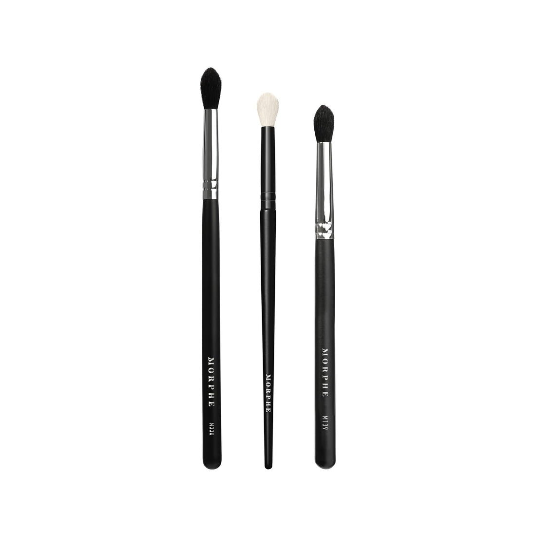 Morphe Crease Blending Eyeshadow Brush Trio - Eyeshadow Brush Set for Blending, Precision and Definition - Includes M330, M139 & M506 - For Cream or Powder Formulas (3 Count)