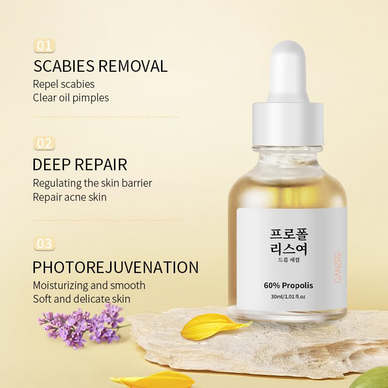 60% Propolis Moisturizing Face Serum - Nicotinamide Serum - Korean Serum Serum to Balance Oil, Moisturize And Smooth Skin