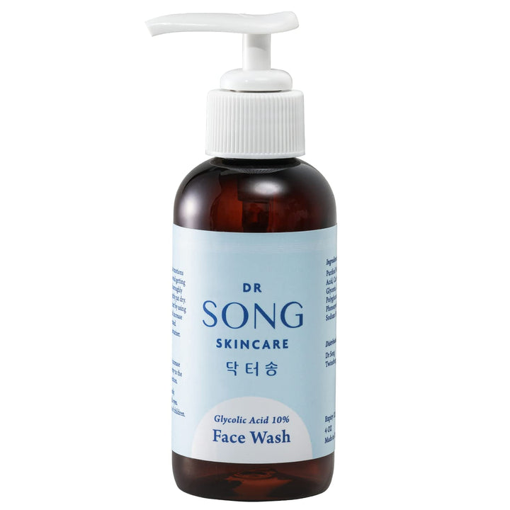 Dr Song Glycolic Acid Face Wash and Pore Cleanser, 10% Gel, Anti-Aging Exfoliating Skin Care, Fight Redness, Acne Breakouts and Blemishes, Diminish Fine Lines and Wrinkles
