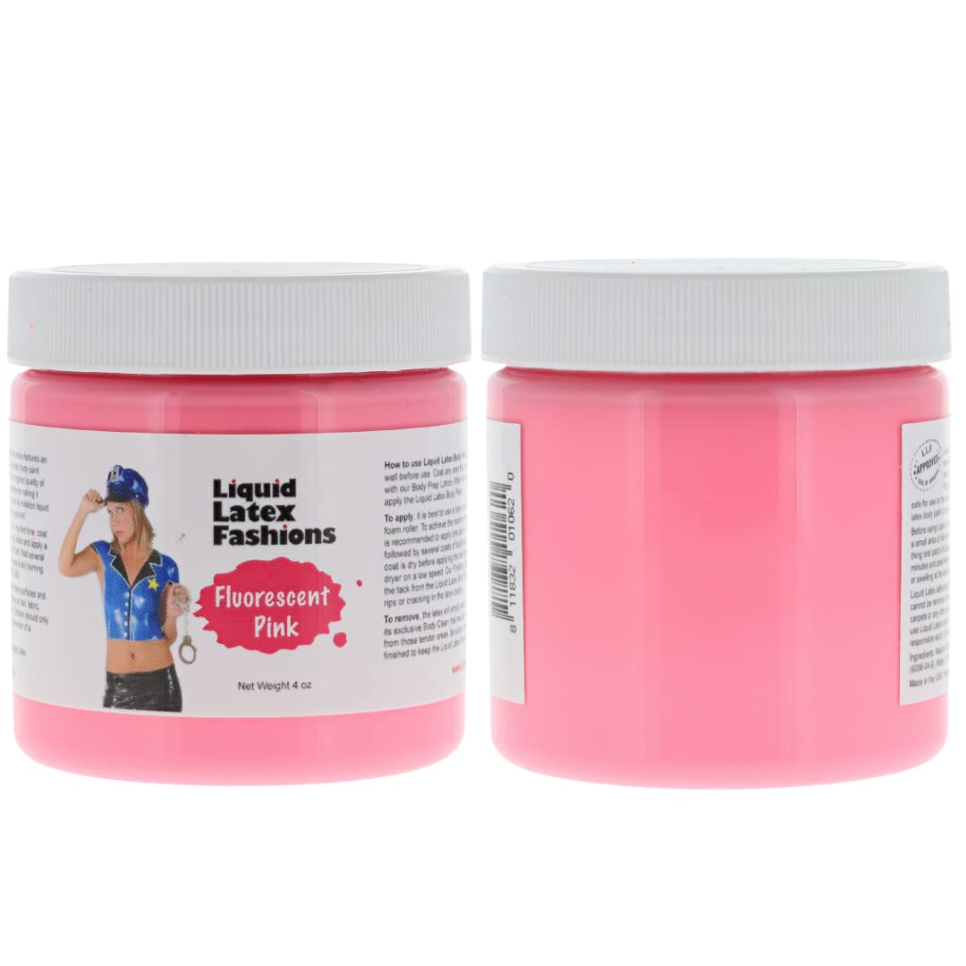 Black Light Fluorescent Pink Liquid Latex Body Paint In 4 Ounces