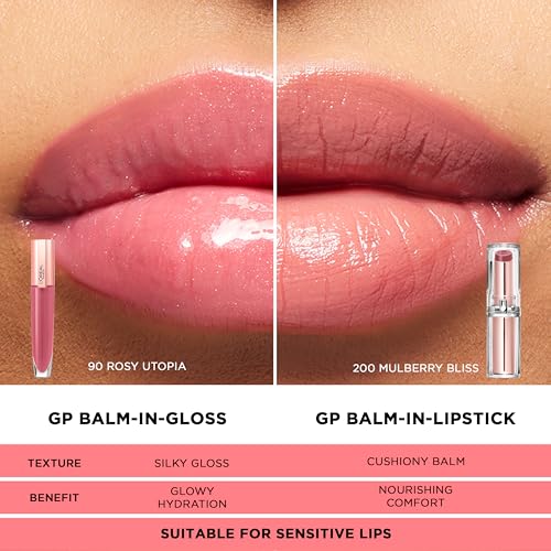 L'Oreal Paris Glow Paradise Hydrating Tinted Lip Balm-in-Gloss with Pomegranate Extract & Hyaluronic Acid, Ultra-Gentle, Non-Sticky Formula, Celestial Blossom, 0.23 fl oz