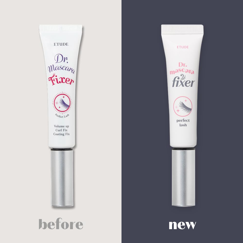 ETUDE Dr. Mascara Fixer For Perfect Lash 01 (Natural Volume Up) NEW 21AD | Long-Lasting Smudge-Proof Mascara Fixer with Care Effect | Eyelash Primer | Korean Makeup, Kbeauty, Perfect for Gift