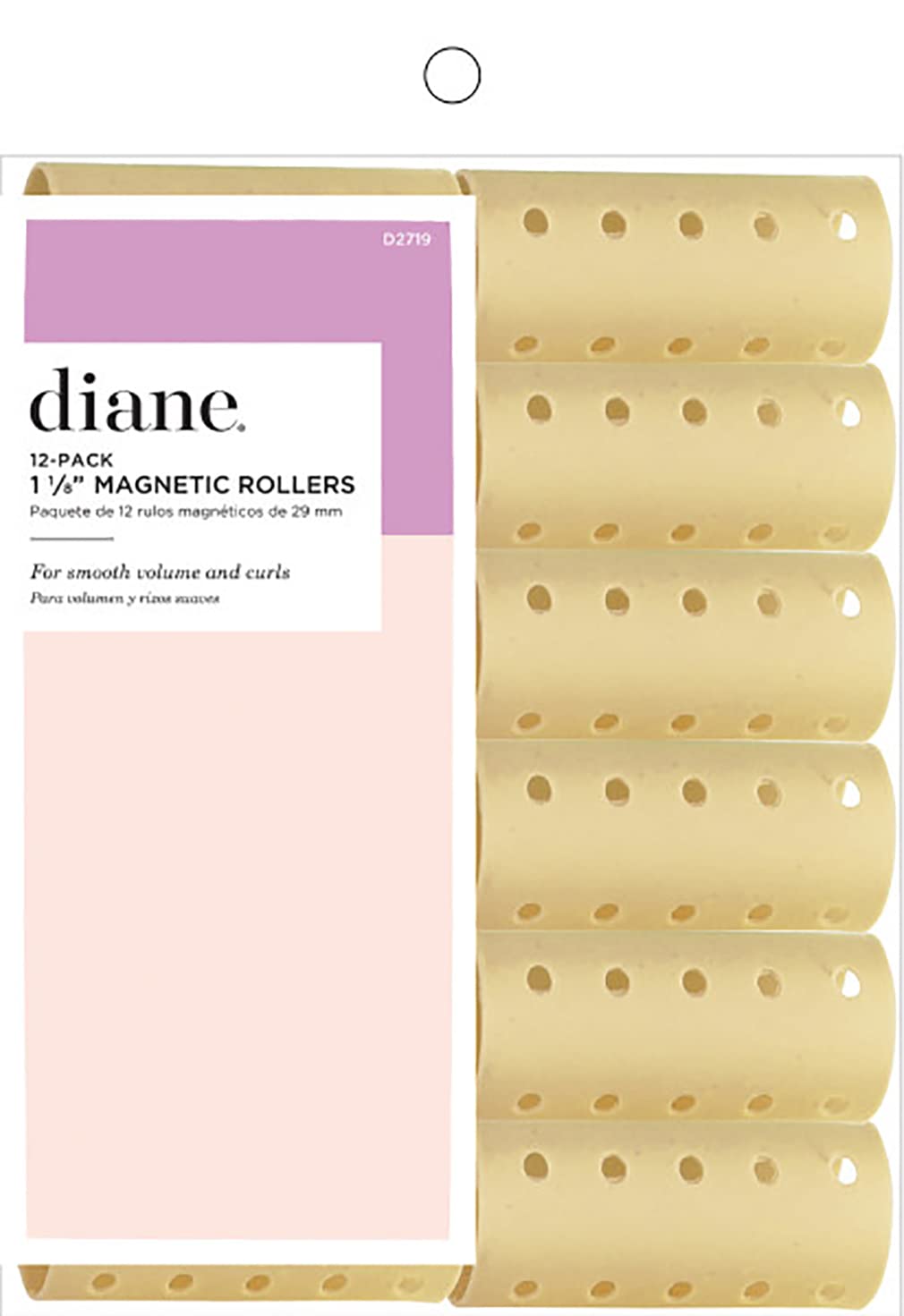 Diane Magnetic Hair Rollers, Beige, 1 1/8 Inch