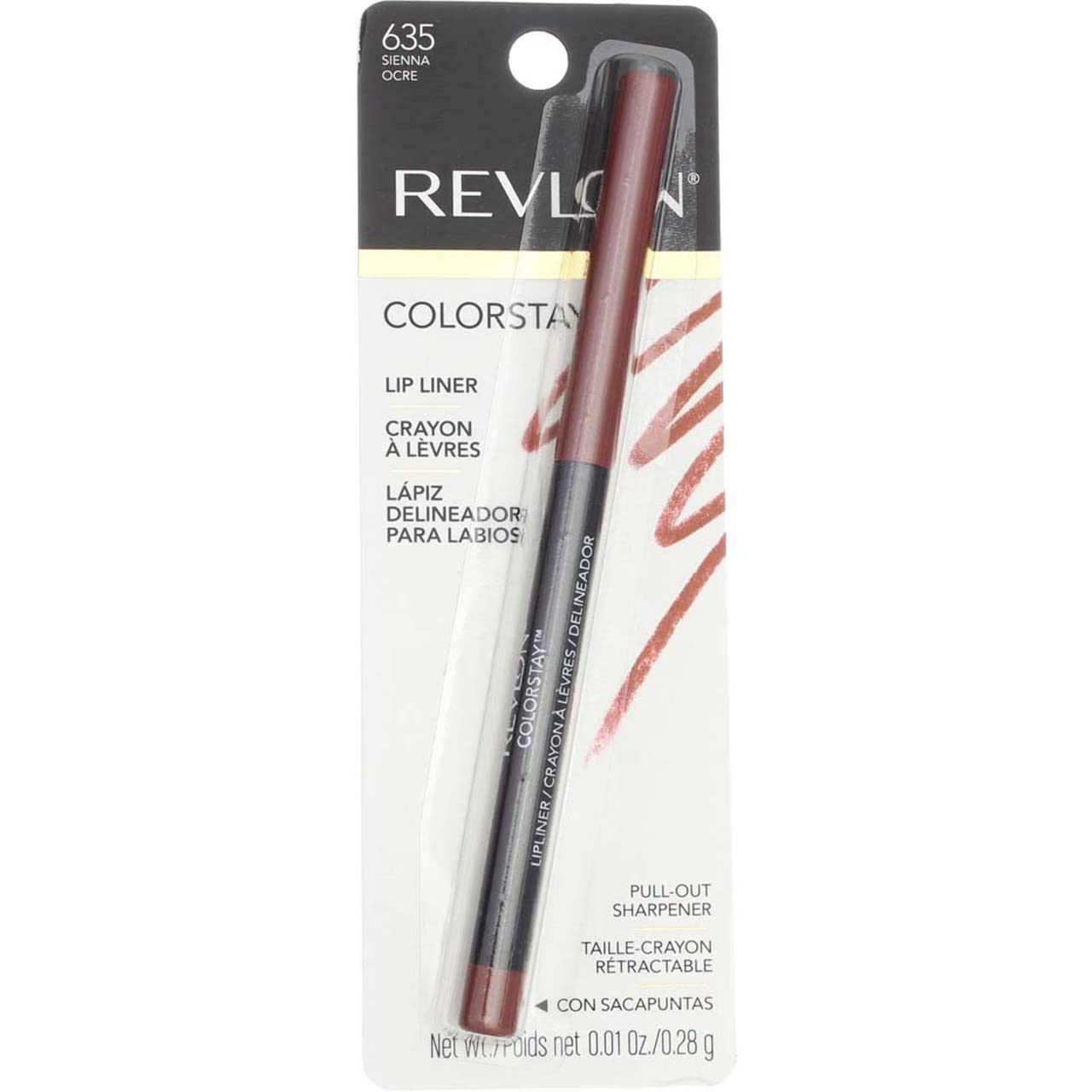 Revlon ColorStay Lipliner with SoftFlex, Sienna [635] 1 ea (Pack of 3)