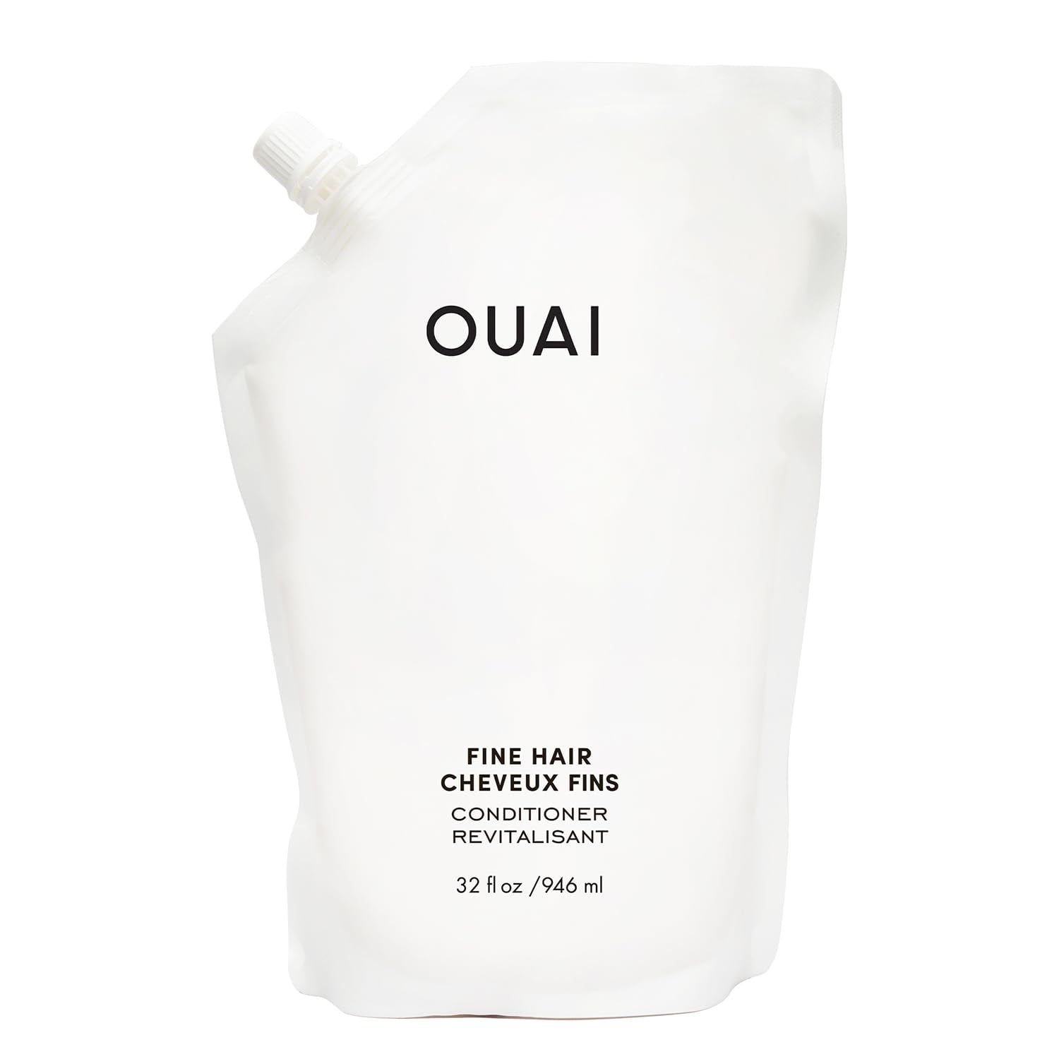 OUAI Fine Hair Conditioner Refill - Volumizing Conditioner Made with Keratin, Biotin and Chia Seed Oil - Adds Softness, Bounce and Volume - Free from Parabens, Sulfates, and Phthalates (32 Oz)