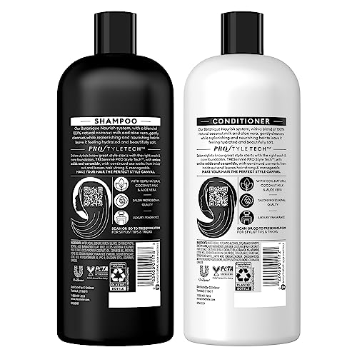 TRESemmé Shampoo and Conditioner Set, Botanique Nourish – Anti-Frizz Hair Products with Coconut Milk & Aloe Vera, 28 Oz Ea