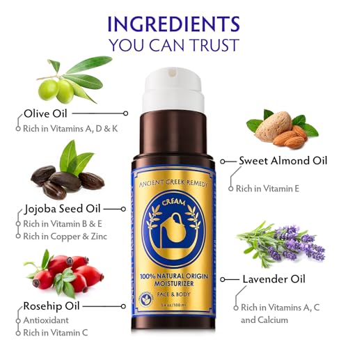 Organic Anti Aging Face and Body Butter Cream for Dry Skin, Hair, Hands, Cuticle, Nails. Made of Almond, Olive, Jojoba Vitamin E, Lavender oil. Day and Night Moisturizer for Women and Men