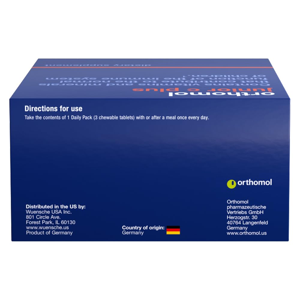 Orthomol Immun Junior C Plus, Kid's Multivitamin, Wildberry Flavor, 30-Day Supply