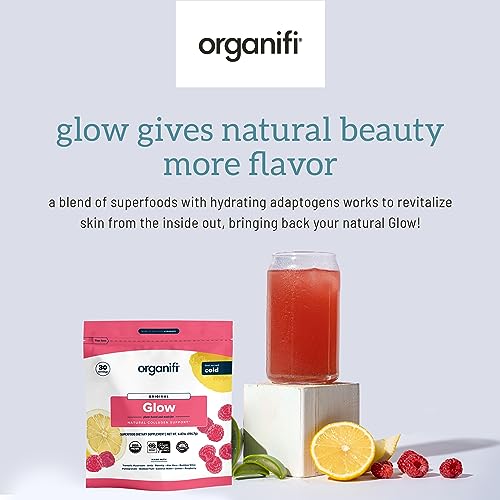 Organifi Glow - Vegan Collagen Powder for Women - Organic Flavored Water Ingredient, 30 Servings
