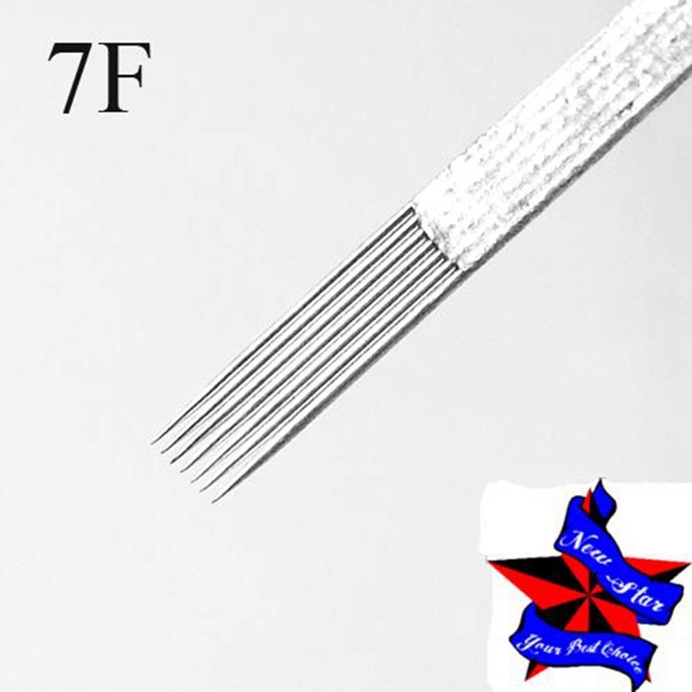 New Star Box Of 50 #12 7F Pro Flat Shader Premade Sterile Tattoo Needles Supply 1207F
