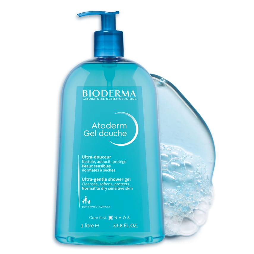 Bioderma - Atoderm Hydrating Shower Gel Body Wash - Moisturizing Face and Body Cleanser for Normal to Dehydrated Sensitive Skin