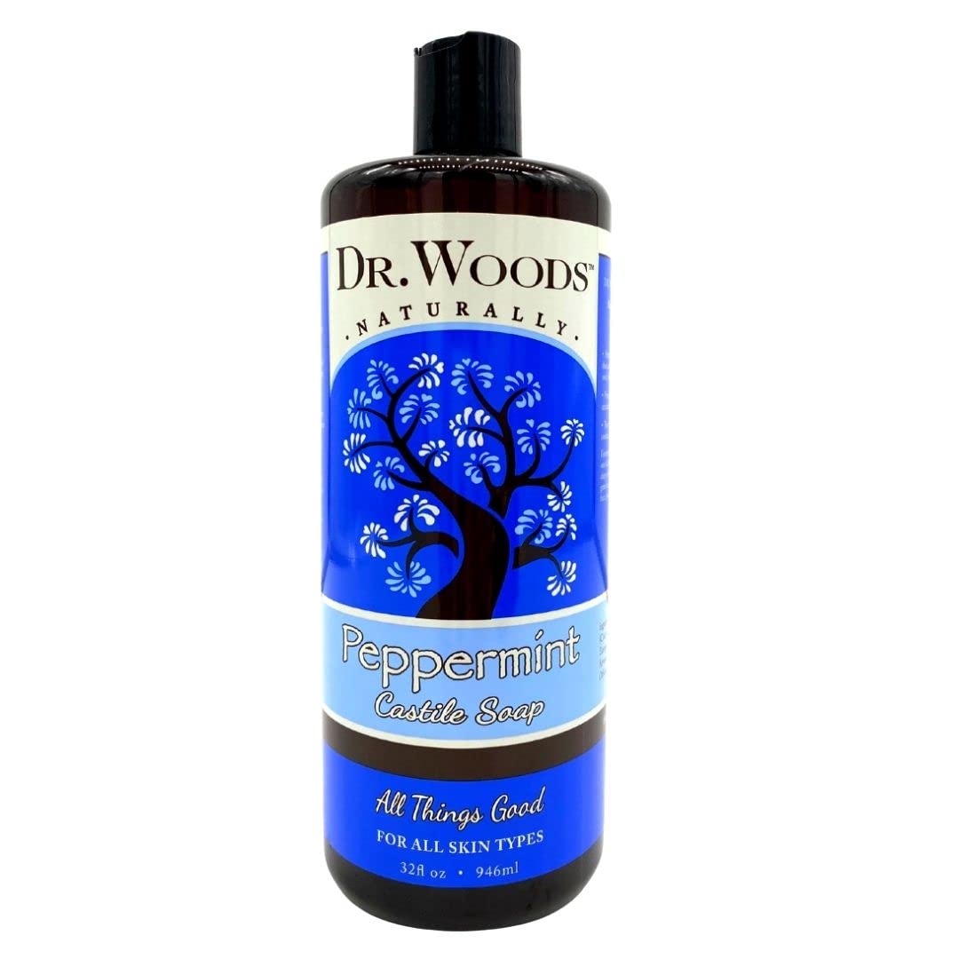 Dr. Woods Pure Peppermint Liquid Castile Soap, 32 Ounce