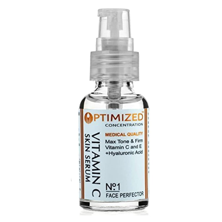 OPTIMIZED Best Medical Grade Skin Care Anti Aging Vitamin C Serum with Vitamin E and Hyaluronic Acid for Face, Fill Fine Lines, Fades Age Spots, Evens Skin Tone, Anti Wrinkle
