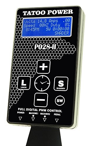 New 4nd Generation P028-II Dual Tattoo Power Supply 1 Foot Pedal 2 Clip cords