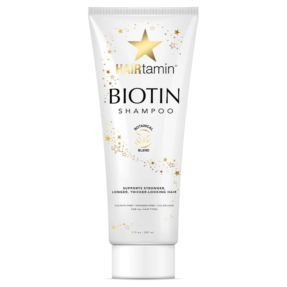 Hairtamin Biotin Hair Growth Shampoo, Promotes Healthy Growing Hair and Strength with Hydrating Vitamin Rich Formula in this Sulfate Shampoo, Made With Vitamin B5, Cucumber Extract, Aloe Vera