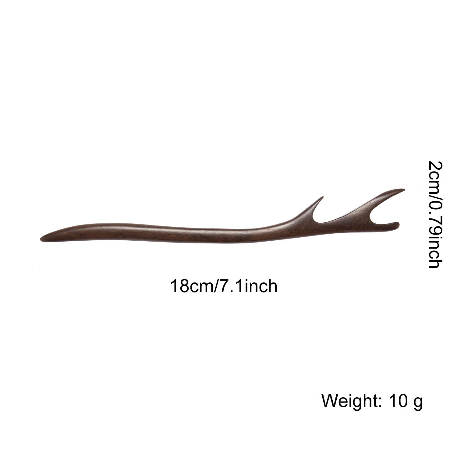 Lawie 7 Pack Handmade Chinese Japanese Black Wood Hair Pins Picks Wooden Carved Long Fork Pen Hairpins Sticks Clips Barrettes for Hair Bun