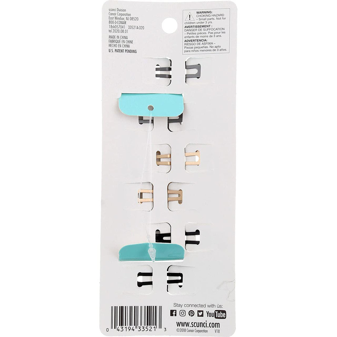 Scunci No Slip Snap Clips, 5cm