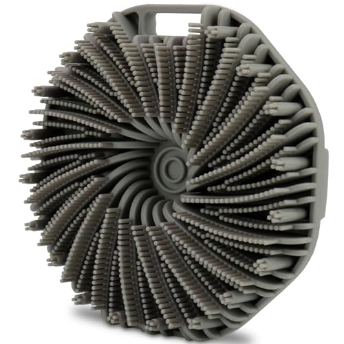 HAYSNA Silicone Body Scrubber, Men Body Scrubber, Gentle Exfoliating, Suitable for All Skin Types, Handheld Shower Brush, Rich Lathering, Easy to Clean (Gray)