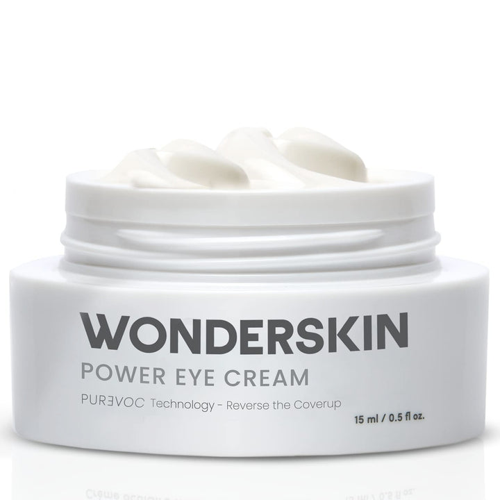 Wonderskin Purevoc Eye Cream for Dark Circles and Puffiness 0.5 Oz - Under Eye Cream for Women and Men with Mango & Shea Butter, Squalane - Fragrance-Free