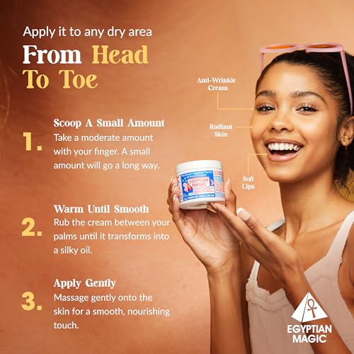 Egyptian Magic - All Purpose Face, Body, and Dry Skin Moisturizing Cream, Skin Protectant for Women & Men, Eczema Care Healing Balm, Scar Treatment, Stretch Marks, and Tattoo Aftercare, 4oz Jar