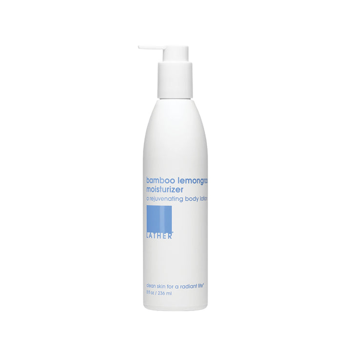 LATHER Bamboo Lemongrass Moisturizer 8 oz- a silky body lotion with a refreshing, invigorating aroma.