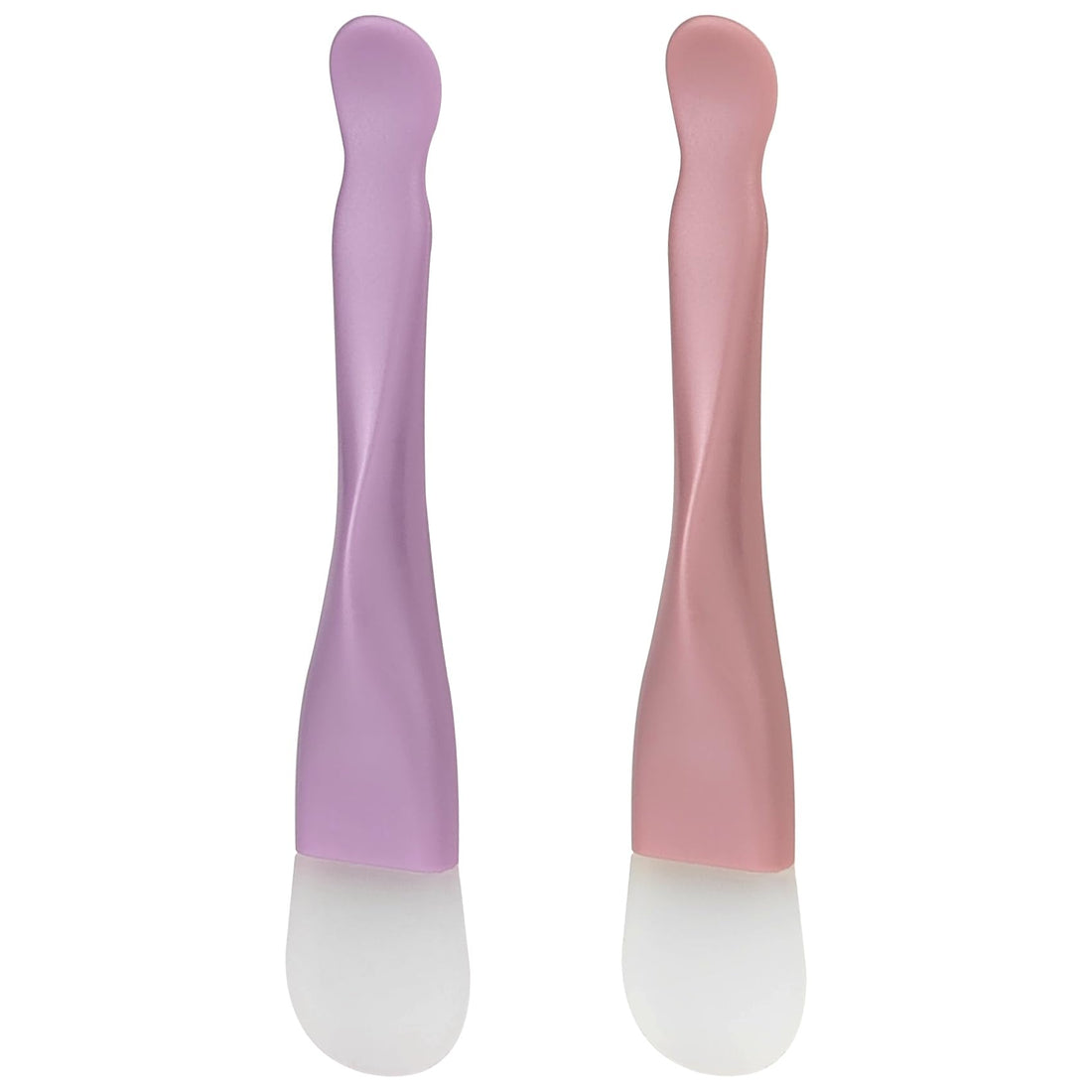 Silicone Face Mask Applicator 2 Packs Dual End Exfoliating Silicone Face Scrubber Soft Makeup Beauty Brush Tools for Clay, Cream, Gel, and Mud Facial Masks (Purple&Pink)