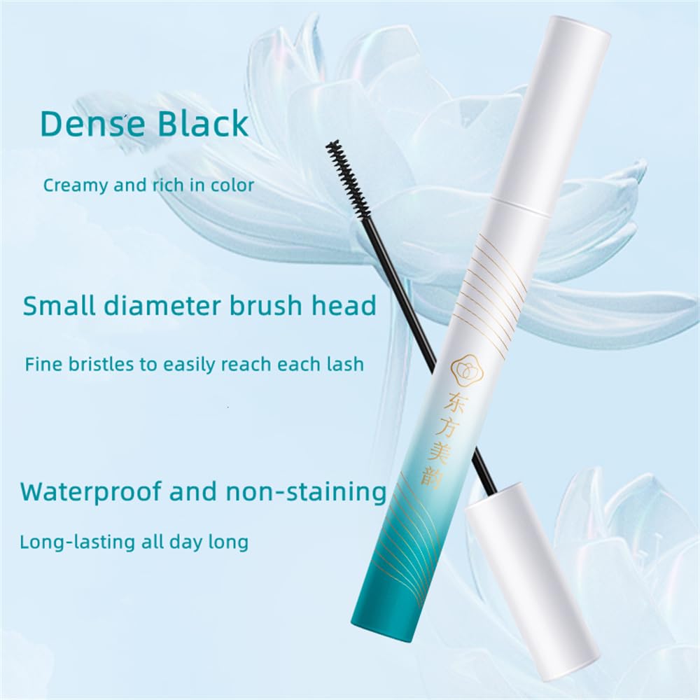 Ultra Fine Brush Black Mascara, For tiny and lower eyelashes, Small soft brush, No clumping, Waterproof, Lengthening(1 Pcs)
