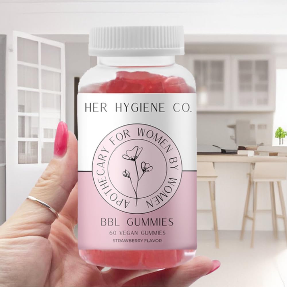 Her Hygiene Co. Big Booty Enhancer Gummies for Women, Glute Boost Multivitamin for Bigger, Firmer Curves & Workout Support, Butt Enhancing Gummy, Strawberry-Flavored Vegan 60 Gummies