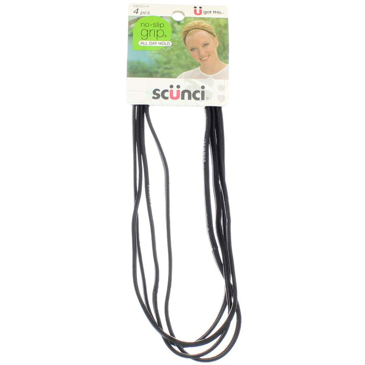 Scunci 5832303a048 Black Head Wraps 4 Count