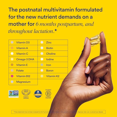 Ritual Essential for Women Postnatal Multivitamin - Postpartum Vitamin - Omega-3 DHA & Choline for Lactation Support, Vitamin A, C, D3 & Zinc for Immune Function Support*, B12, Iodine, Biotin, 30 Day