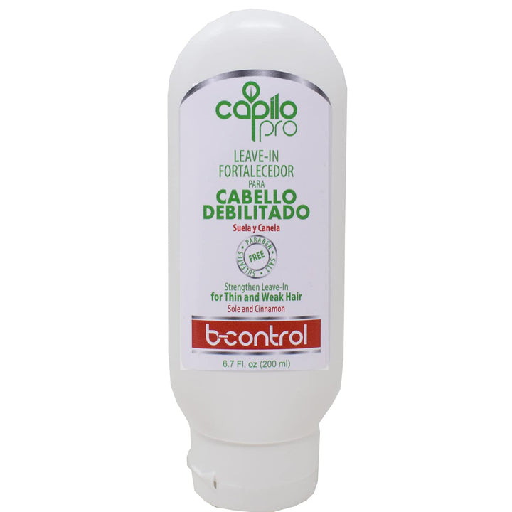 Capilo Pro B-Control Leave-In Conditionerw/Sole and Cinnamon (8 oz Bottle); Paraben Free, Salt Free, Sodium Sulfate Free, Mineral Oil Free and Petrolatum Free