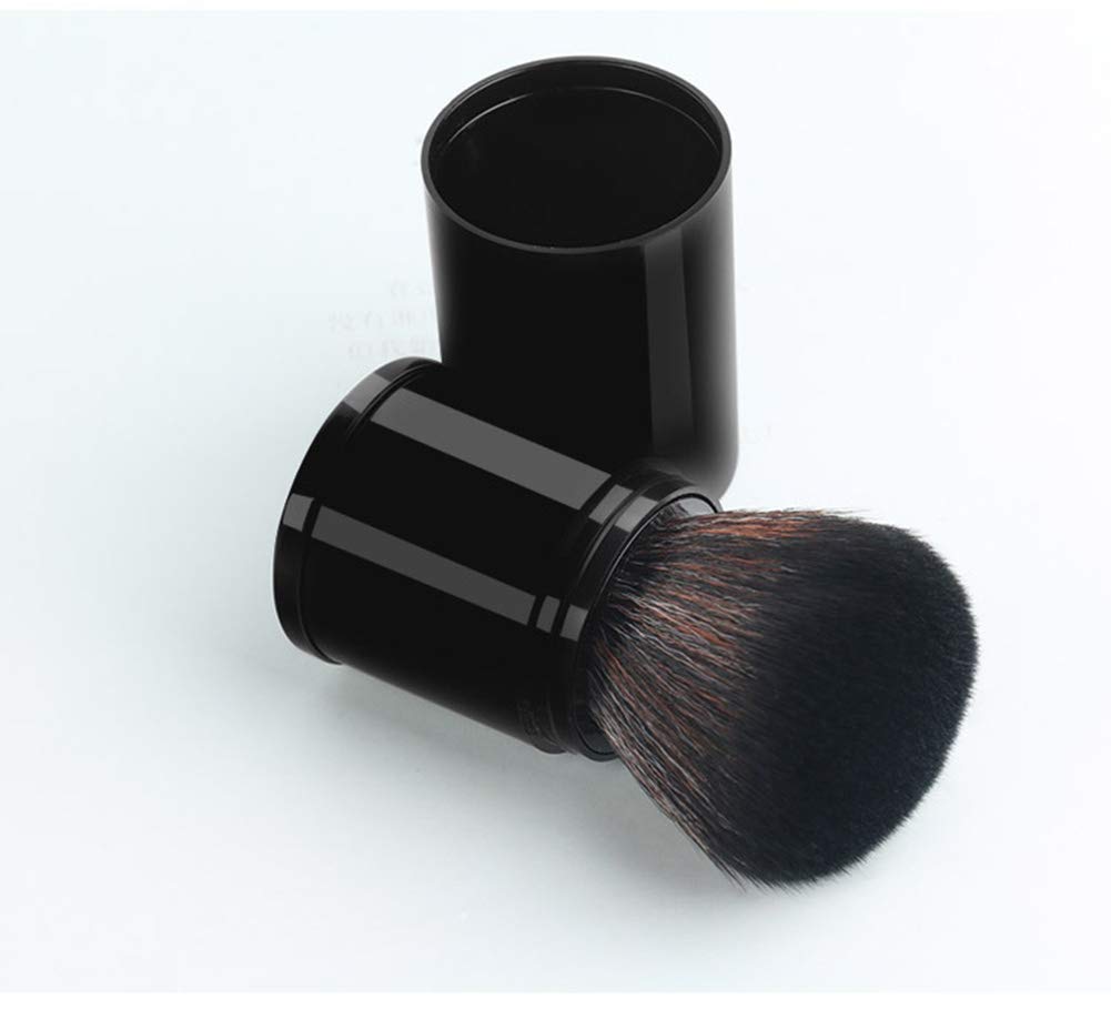 AKOAK 1 Pack Extensible Make-up Brush 2 Color Black/Pink Contour Brush Portable Blush Brush Advanced Foundation Brush Travel Set Make-up Tool (Black)