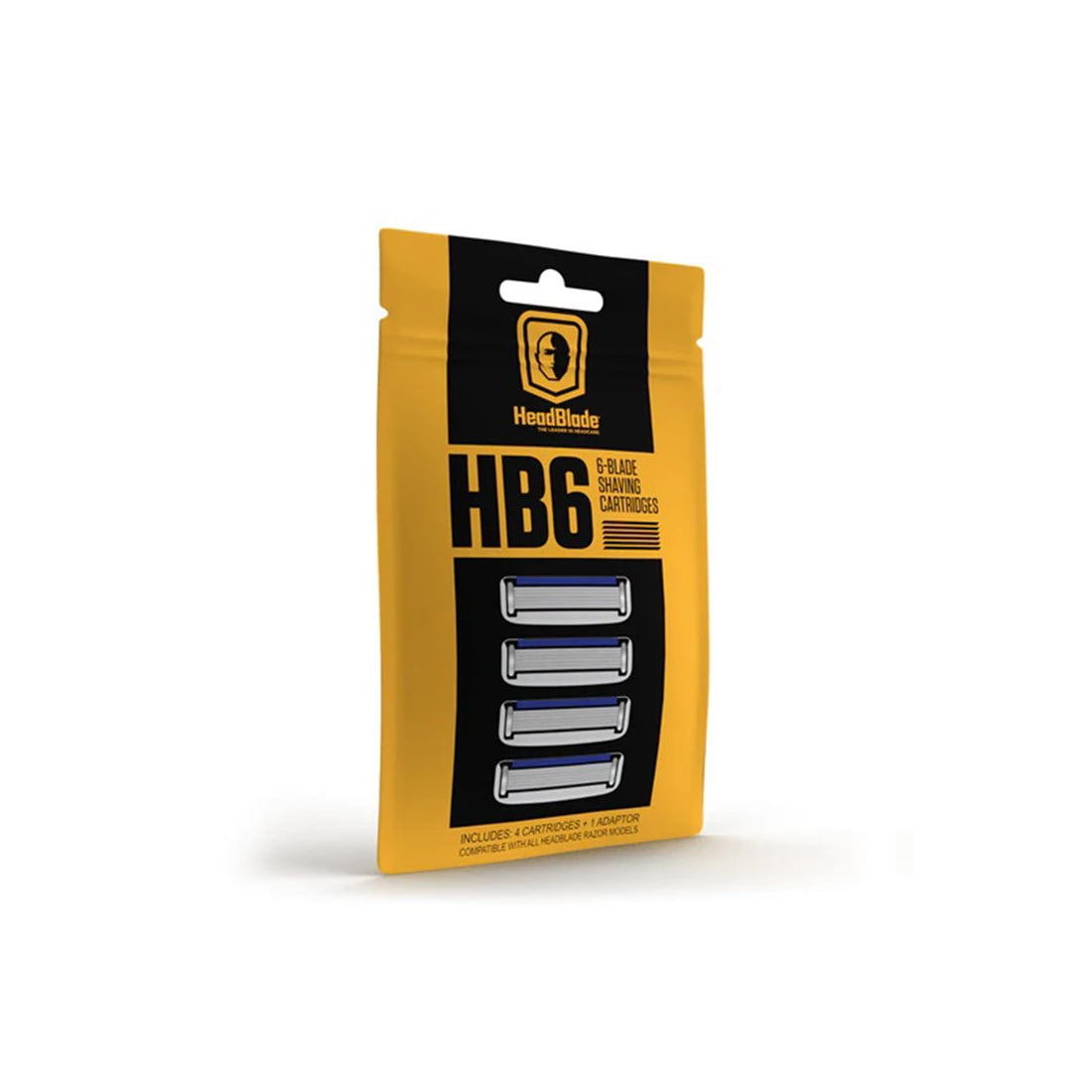 HeadBlade HB6 Refill Blades - 6 Stainless Steel Blades for No Tugging or Pulling, Shave Less, Works for Face, Body, and Scalp
