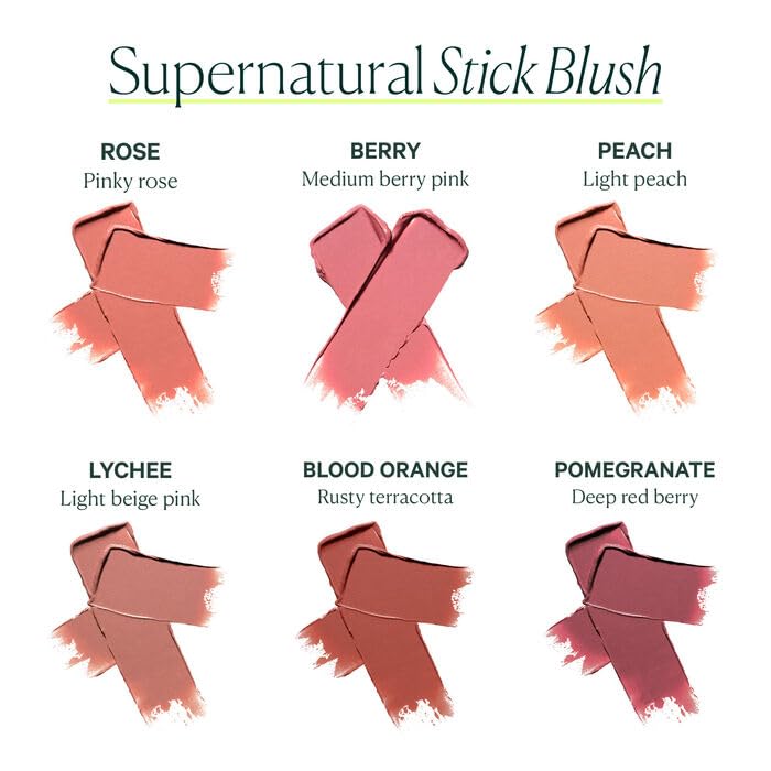 Well People Supernatural Stick Multi-Use Blush, Creamy, Hydrating Blush Stick For A Pop Of Color, Multi-use, Vegan & Cruelty-free, Blood Orange