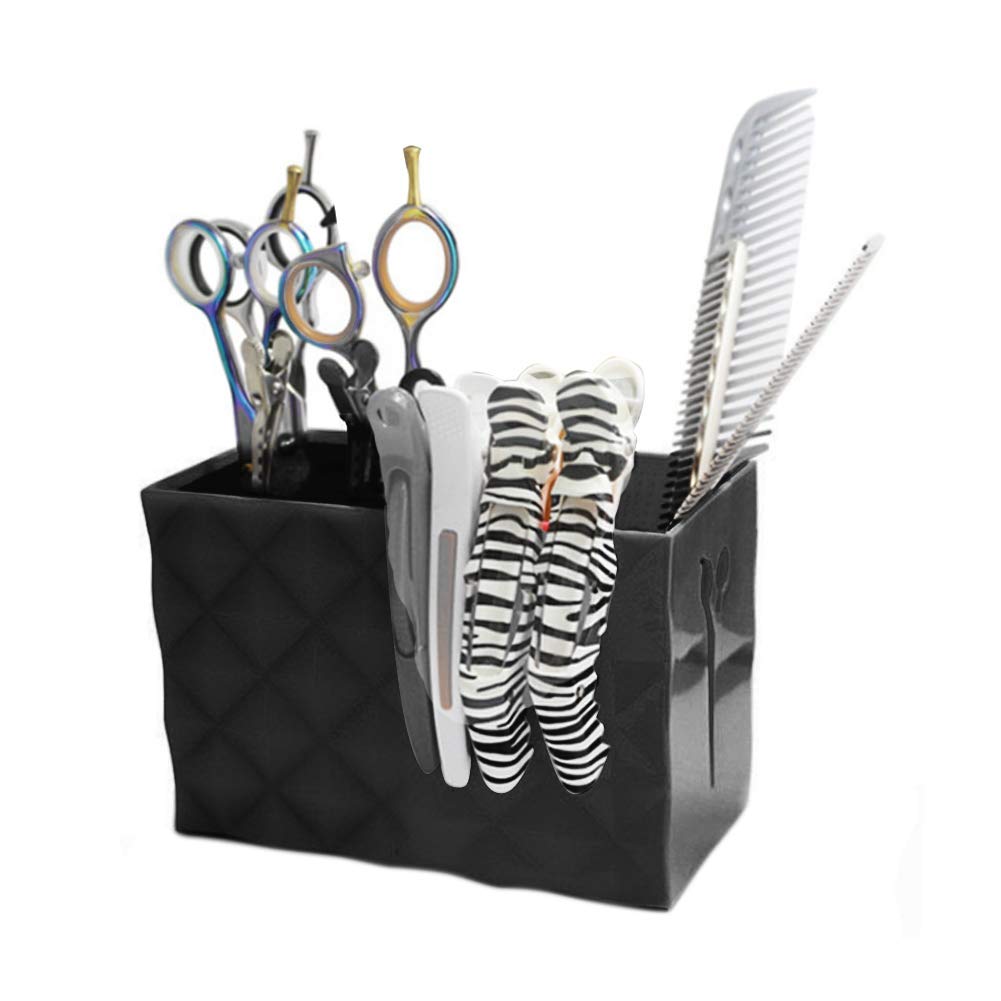 ZJchao Double Case Professional Salon Stylish Hairdresser Scissor Combs Clips Storage Case Hairdressing Tools Accessories Holder Rack Shears Rack for Pet Groomer (Black)