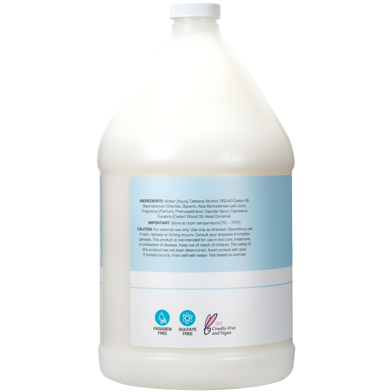 Ginger Lily Farms Club & Fitness Moisturizing Conditioner for Dry Hair, 100% Vegan & Cruelty-Free, Rain Water Scent, 1 Gallon (128 fl oz) Refill