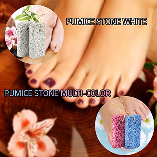 Jairestone Pumice Stone for Feet - 2 Pack Lava Stones - Callus Remover and Foot Scrubber - Exfoliating Rock for Hard, Dry and Dead Skin on Heels (Multicolor)
