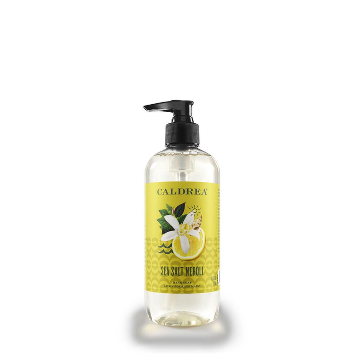 Caldrea Hand Wash Soap, Aloe Vera Gel, Olive Oil and Essential Oils to Cleanse and Condition, Sea Salt Neroli Scent, 10.8 oz (Packaging May Vary)