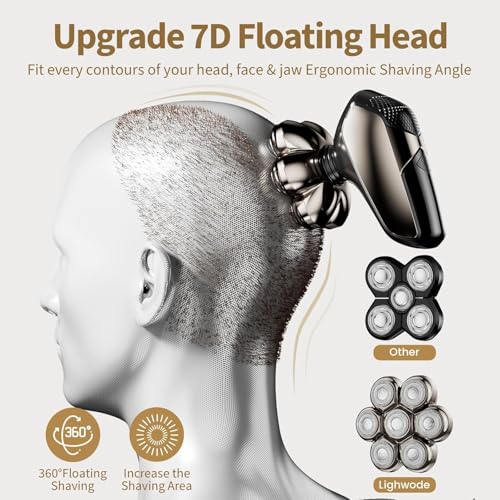 SHPAVVER Head Shavers for Bald Men: 5-in-1 Electric Razor - IPX7 Waterproof Shaving Grooming Kit for Balder - Turbo Speed & Precision Blades