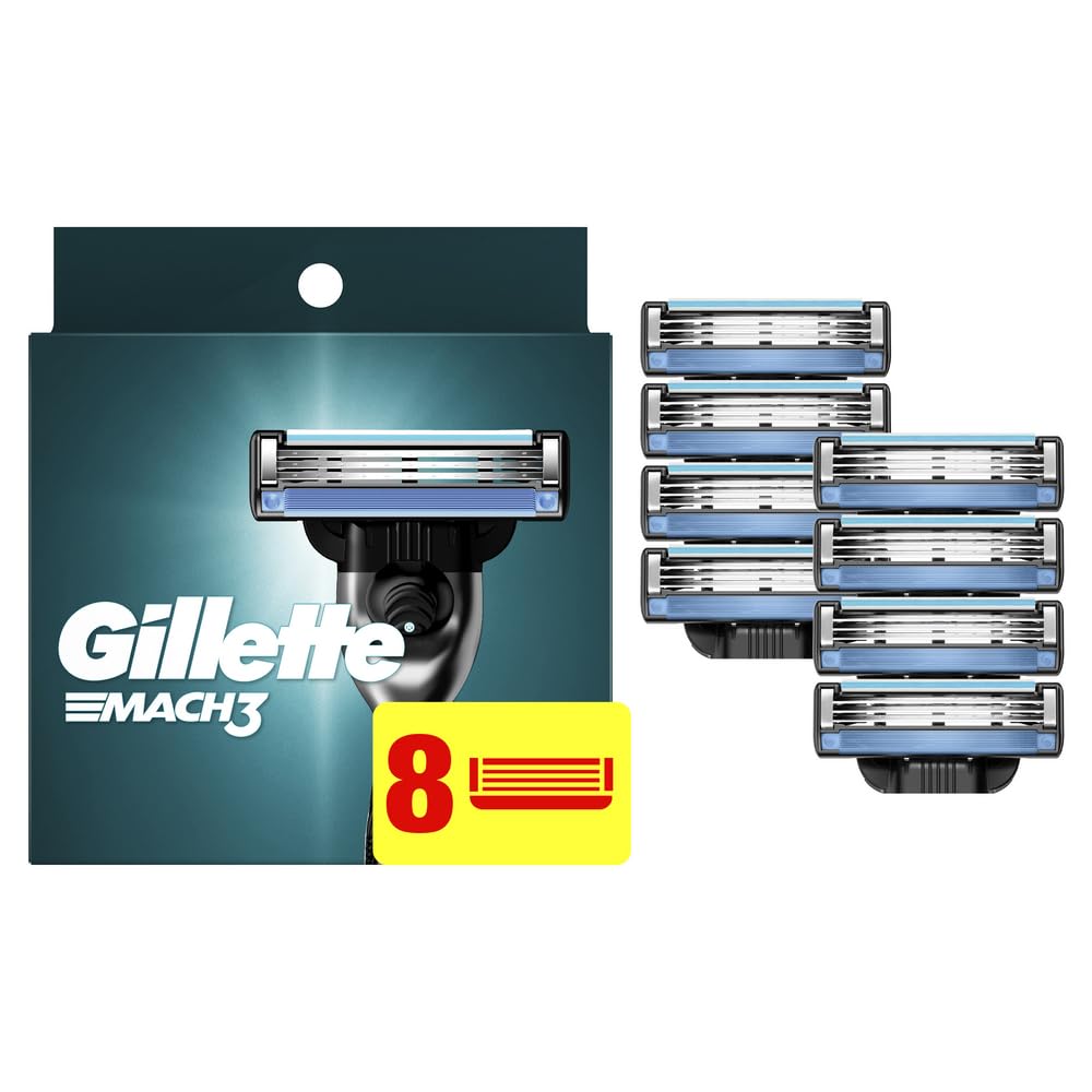 Gillette Mach3 Men's Razor Blade Refills, 8 Count, Mens Razors / Blades