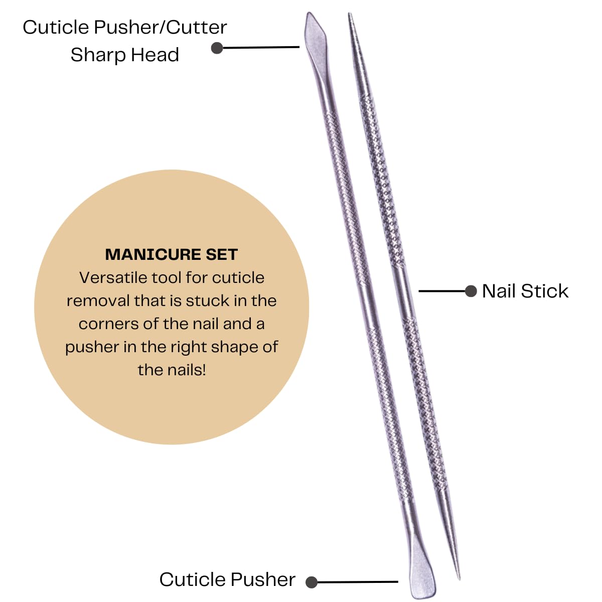 Mundial 778 - EP Professional Cuticle Nipper and Cuticle Pusher and Stick