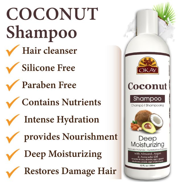 Okay Coconut Oil Deep Moisturizing Shampoo, 12 Ounce by Okay