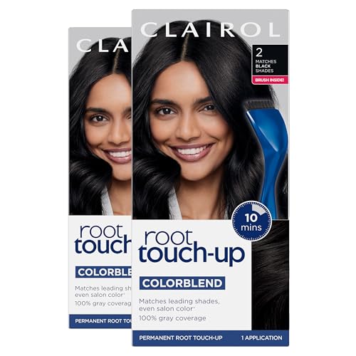 Clairol Root Touch-Up Permanent Hair Color Creme, 2 Black, 2 Count