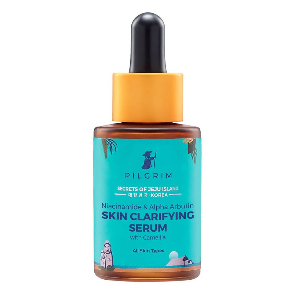 Pilgrim 5% Niacinamide & 1% Alpha Arbutin Serum | Skin Clarifying Facial Serum for Acne-Prone Skin | Strengthens Barrier, Controls Oil & Fades Acne Scars | 1.01 Fl Oz (30ml)