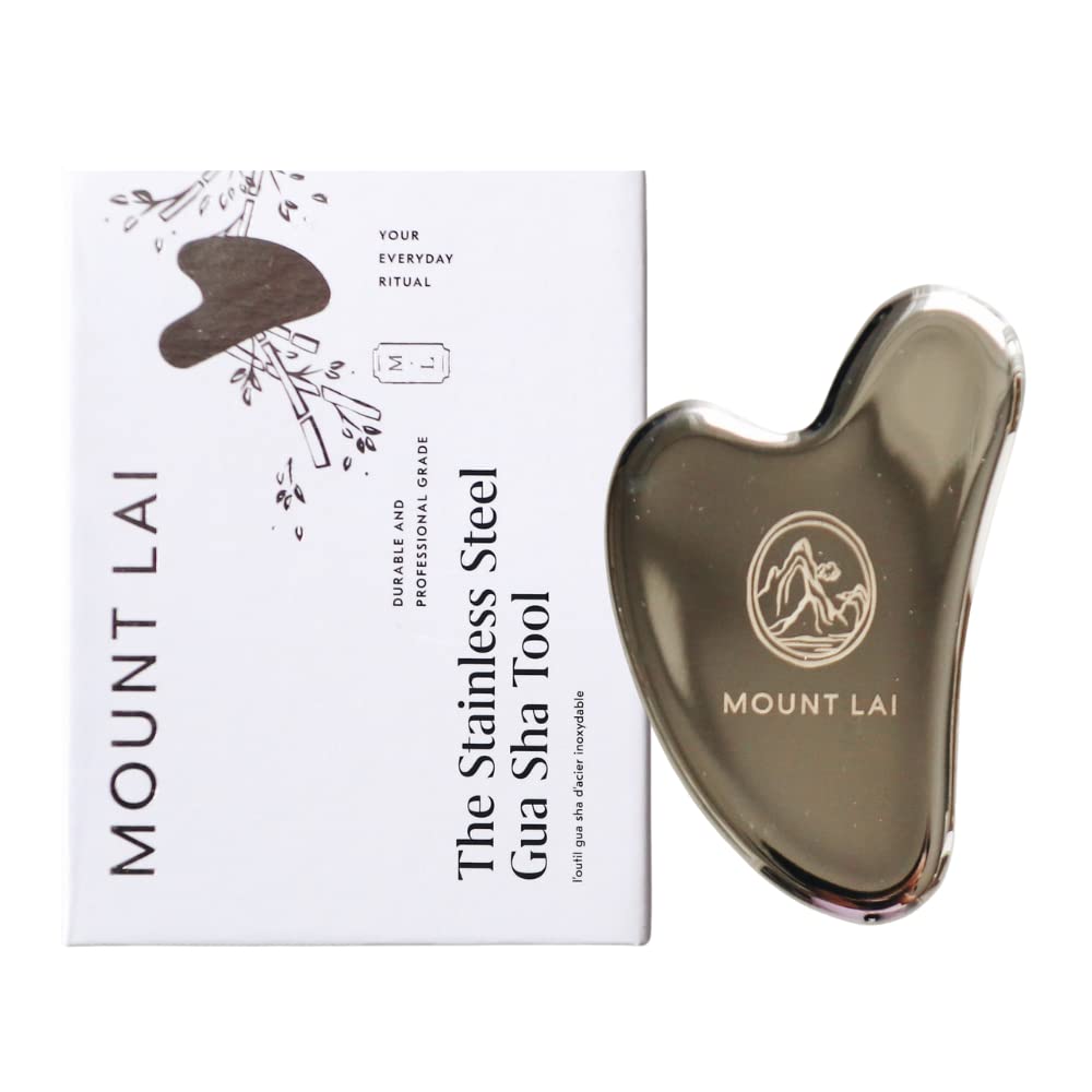 Mount Lai - The Stainless Steel Gua Sha Facial Lifting Tool | Cooling Gua Sha to Sculpt Facial Features + Release Tension