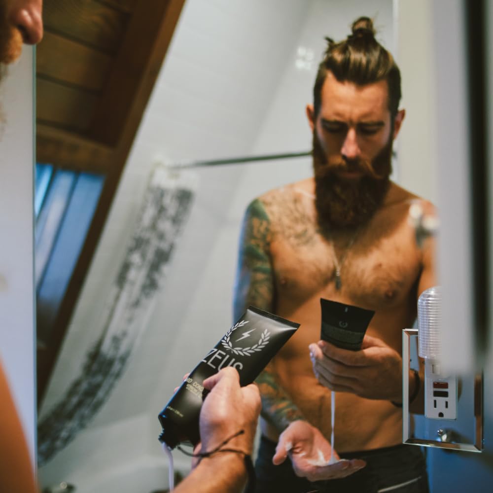 Zeus Beard Conditioner Wash for Men - Verbena Lime Scent - 8oz - Sulfate-Free, Rinse-Out Softener